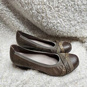 Abeo Bio Nellie Low Heel Metalic‎ Leather Shoes sz 9.5